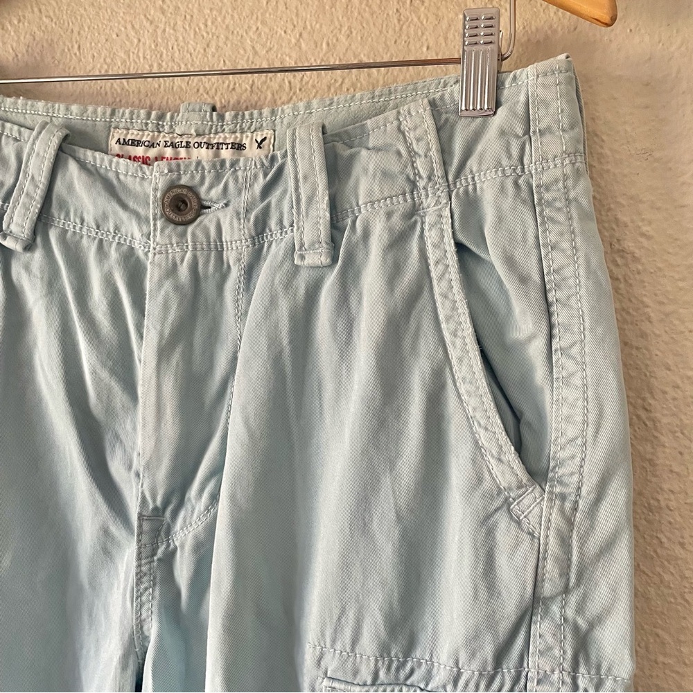 Y2K 2000s American Eagle Cargo Shorts Mens 30 Blue Preppy Paratrooper Classic - Picture 5 of 16